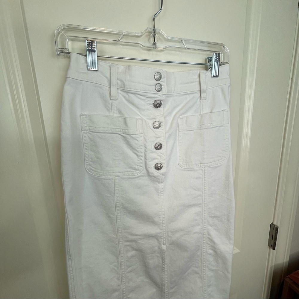 Madewell White High-Slit Jean Skirt 27 - Picture 12 of 17
